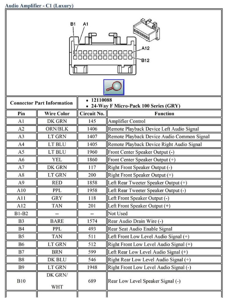 Pin On GM Bose Harness Pin Out