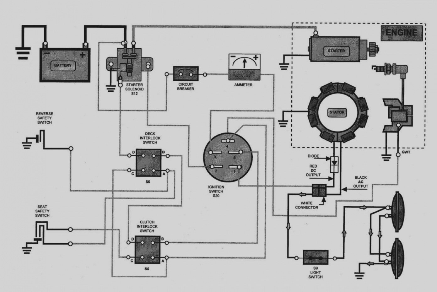 Riding Mower Ignition Switch Diagram