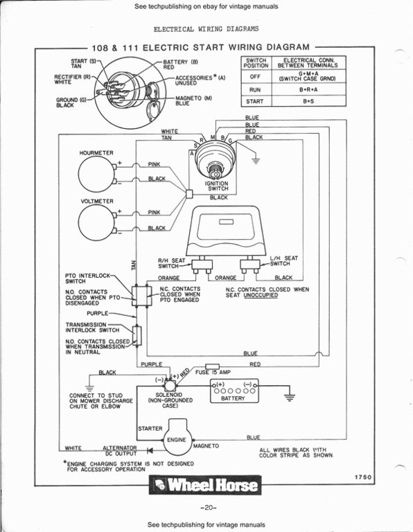 Wheel Horse Ignition Switch Wiring Diagram